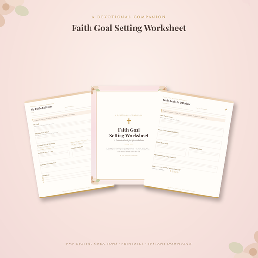 Faith Goal Setting Worksheet — Printable Spirit-Led Goal Planner for Christian Women