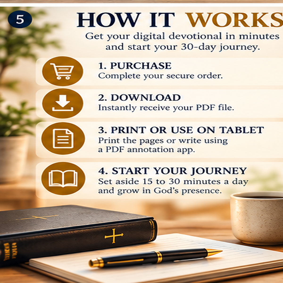 In His Presence: 30-Day Christian Devotional & Prayer Journal (PDF)