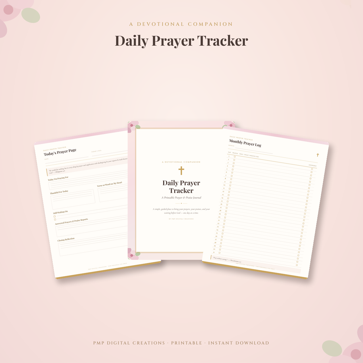 Daily Prayer Tracker — Printable Prayer & Praise Journal for Christian Women