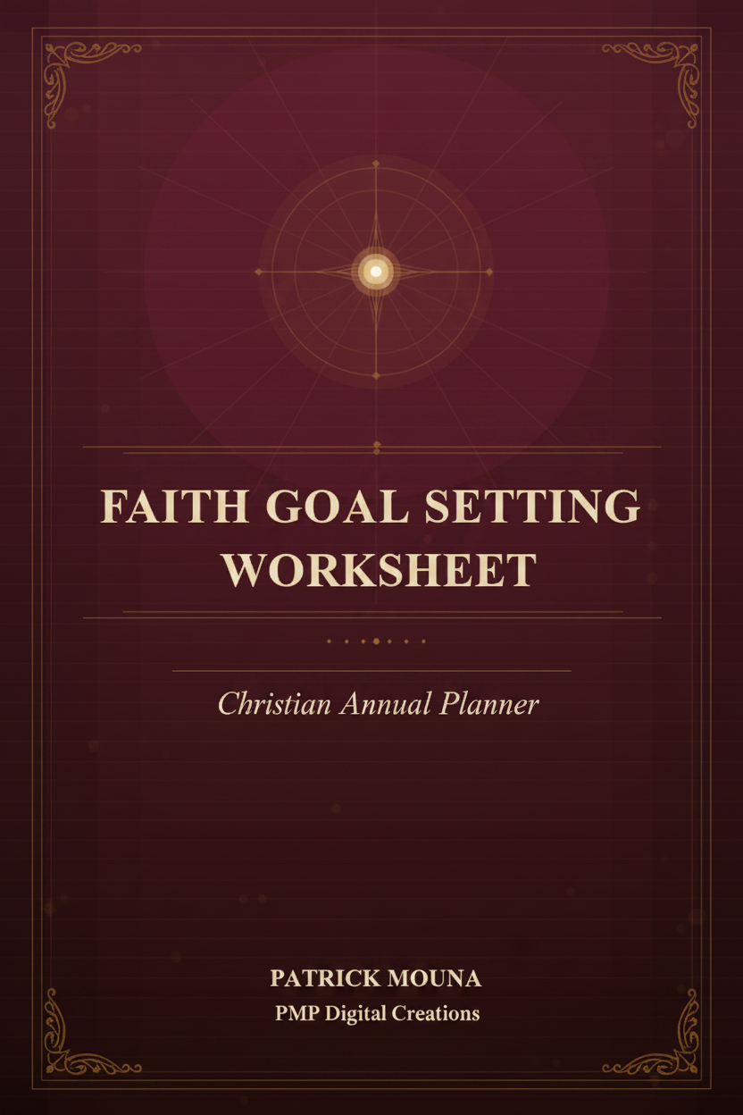Faith Goal Setting Worksheet — Christian Annual Planner | Instant PDF Download